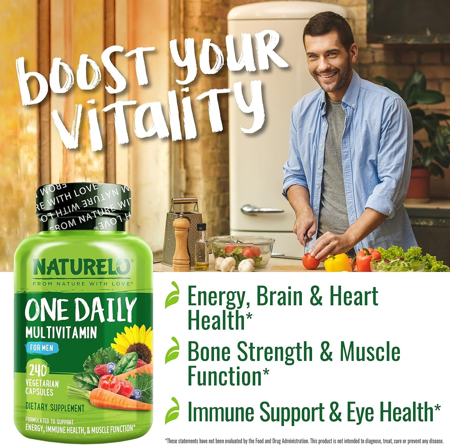 NATURELO Multivitamínicos para hombres - Un multivitamínico diario...