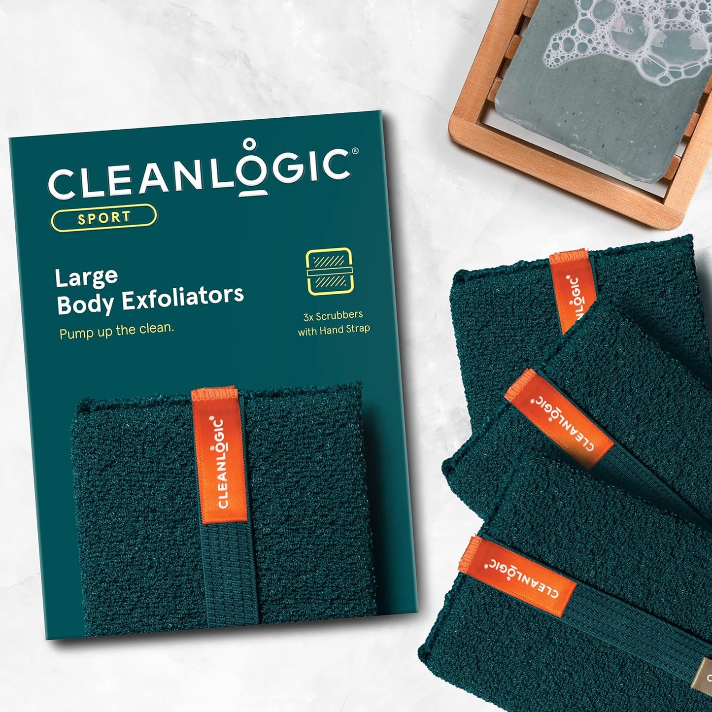 Cleanlogic Exfoliante corporal deportivo, herramienta exfoliante gr...
