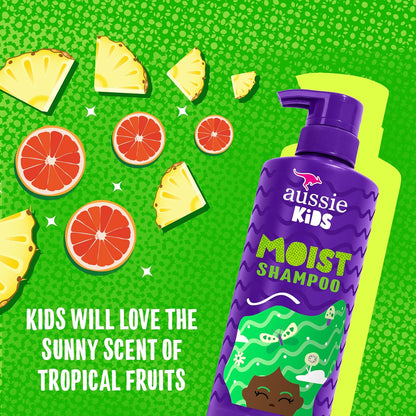 Paquete de cuidado capilar para niños Aussie que incluye: champú (16 fl oz), acondicionador (16 fl oz) y spray desenredante (8 fl oz), libre de parabenos, sin sulfatos, sin colorantes, sin crueldad