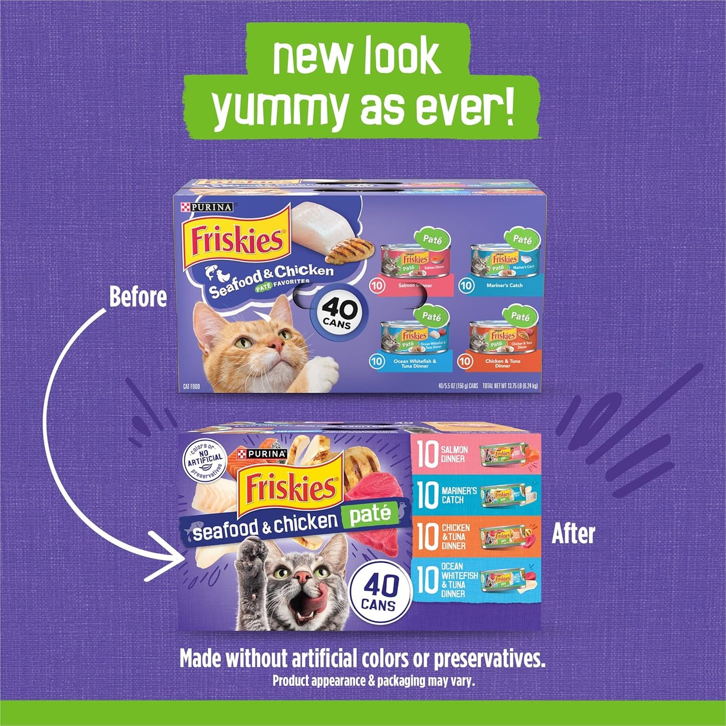 Purina Friskies Paquete de la variedad de la pesca de la comida del...