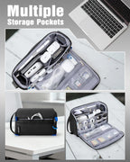 Smasrob Organizador de Electrónicos Estuche de Viaje, Bolsa Técnica Resistente al Agua Funda para Cargador para Cable, Cable, Tarjetas, Teléfono, Airpods, Negro