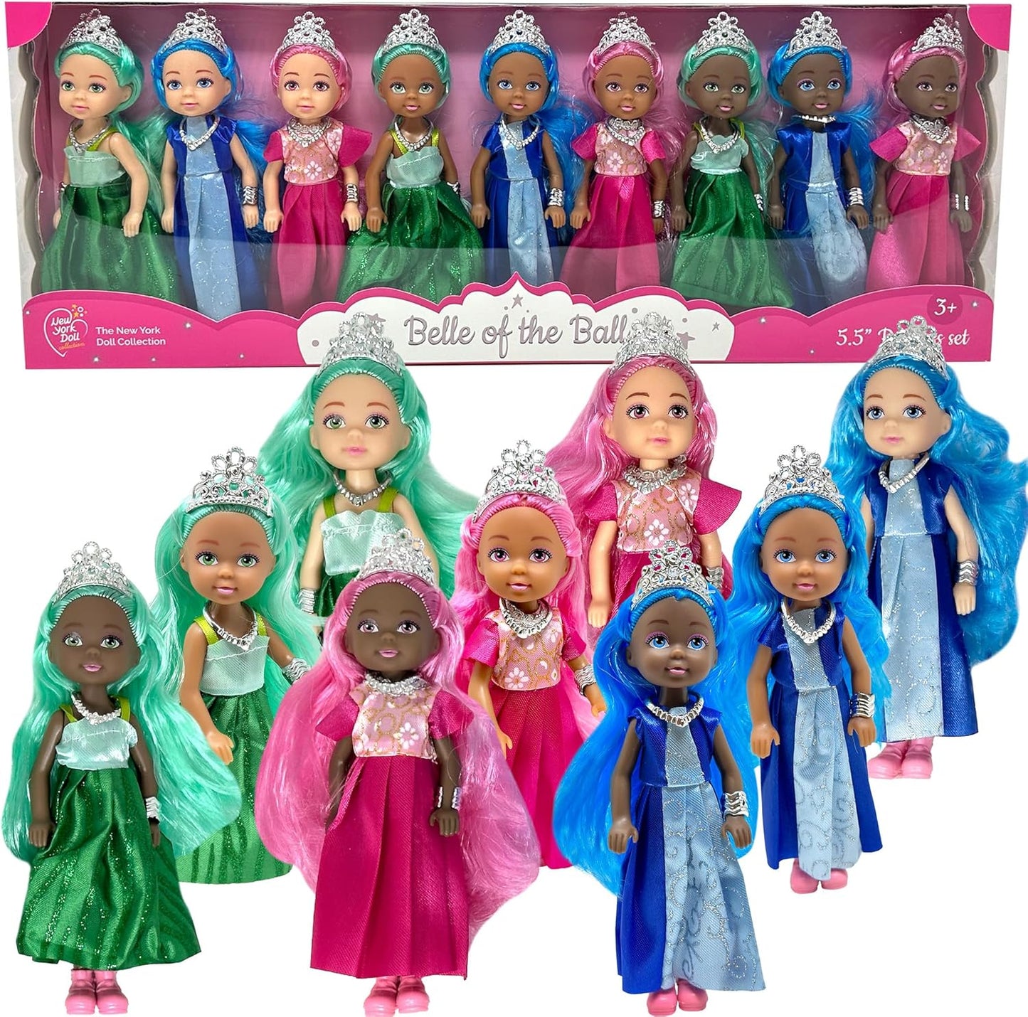 Juego de muñecas pequeñas con mini muñecas de princesa para niñas \...