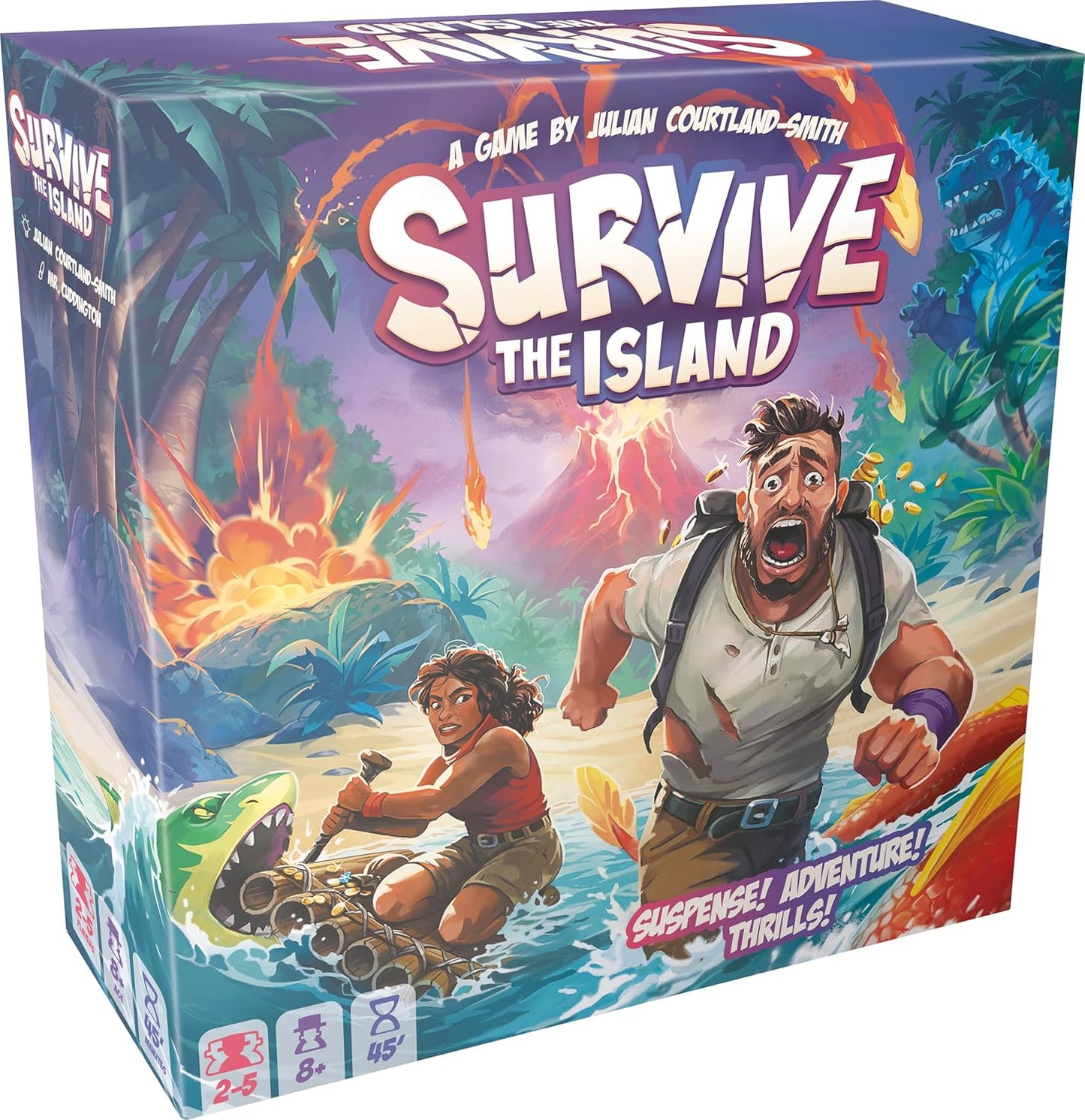 Asmodee Survive The Island - Juego de mesa (edición 2024) - Aventura de escape emocionante con nuevos monstruos, divertido juego de estrategia para niños y adultos, a partir de 8 años, 2 a 5 jugadores