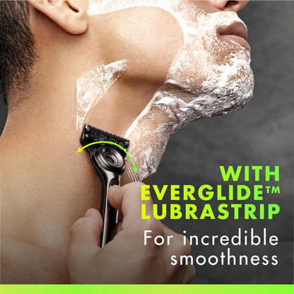 Gillette Labs - Recambios de cuchillas de afeitar, cartuchos de maquinilla de afeitar de 12 quilates, repuestos de maquinilla de afeitar para hombres compatibles con GilletteLabs Exfoliating Bar Razor