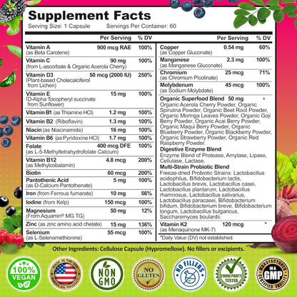Multivitamínico diario para mujeres con hierro - Multivitamínico ve...