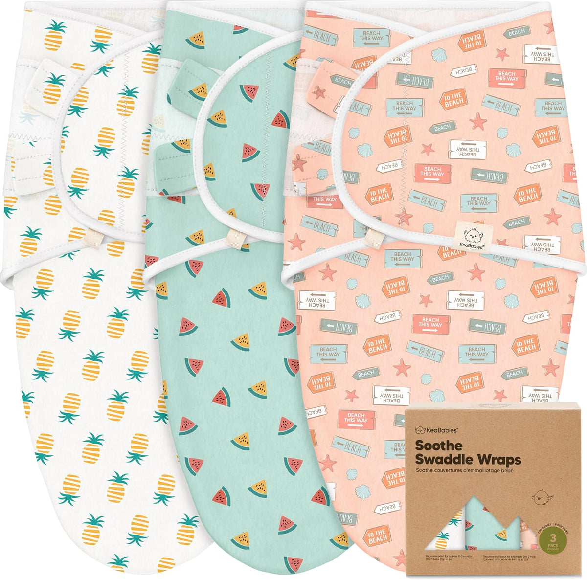 KeaBabies Paquete de 3 Sacos de Dormir Orgánicos para Bebé con Envo...