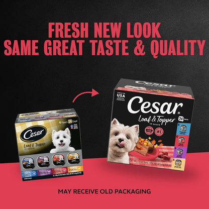 Cesar - Comida húmeda para perros en un paquete variado de trocitos...