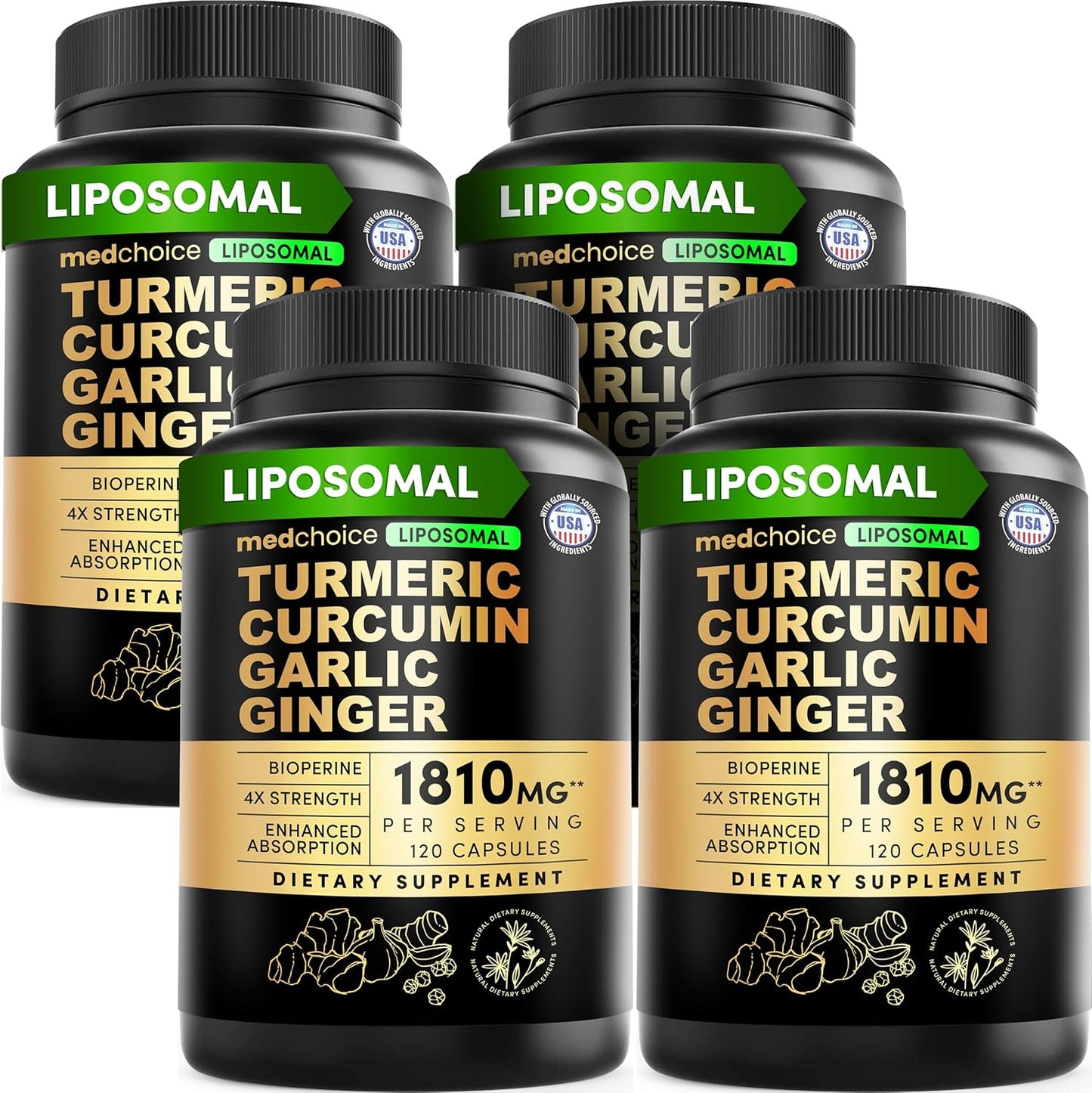 Cúrcuma Liposomal - Suplementos de Curcumina de Alta Absorción, Mez...