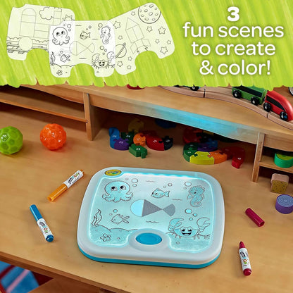 Crayola Tablero de actividades iluminado, juguete sensorial para niños pequeños y niños, caja de luz, tablero para colorear iluminado, juguete educativo, regalo para niños pequeños, a partir de 1 año