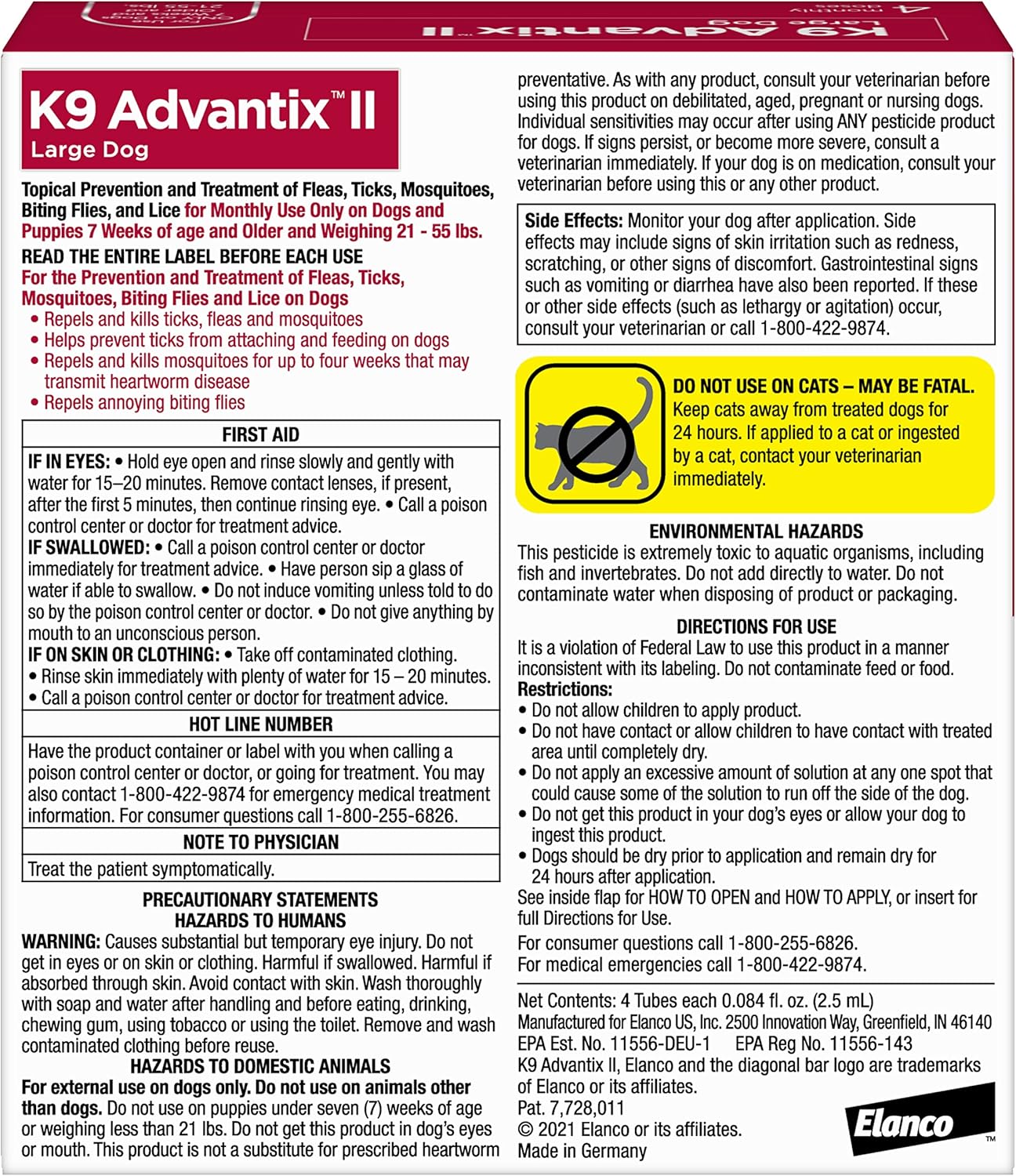 K9 Advantix II Tratamiento y prevención de pulgas, garrapatas y mos...