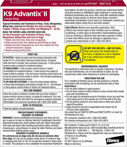 K9 Advantix II Tratamiento y prevención de pulgas, garrapatas y mos...