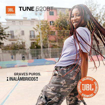 JBL Tune 520BT - Auriculares inalámbricos supraaurales, hasta 57H d...