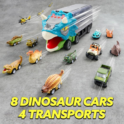 JOYIN Juguetes de Dinosaurio 13 en 1 para Niños de 3-5, Camión de D...