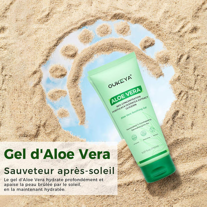 OUKEYA Gel de aloe vera: calmante, hidratante y nutritivo para cara...