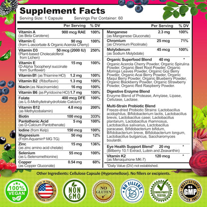 Multivitamínico diario para mujeres 50 Plus - Multivitamínico vegan...