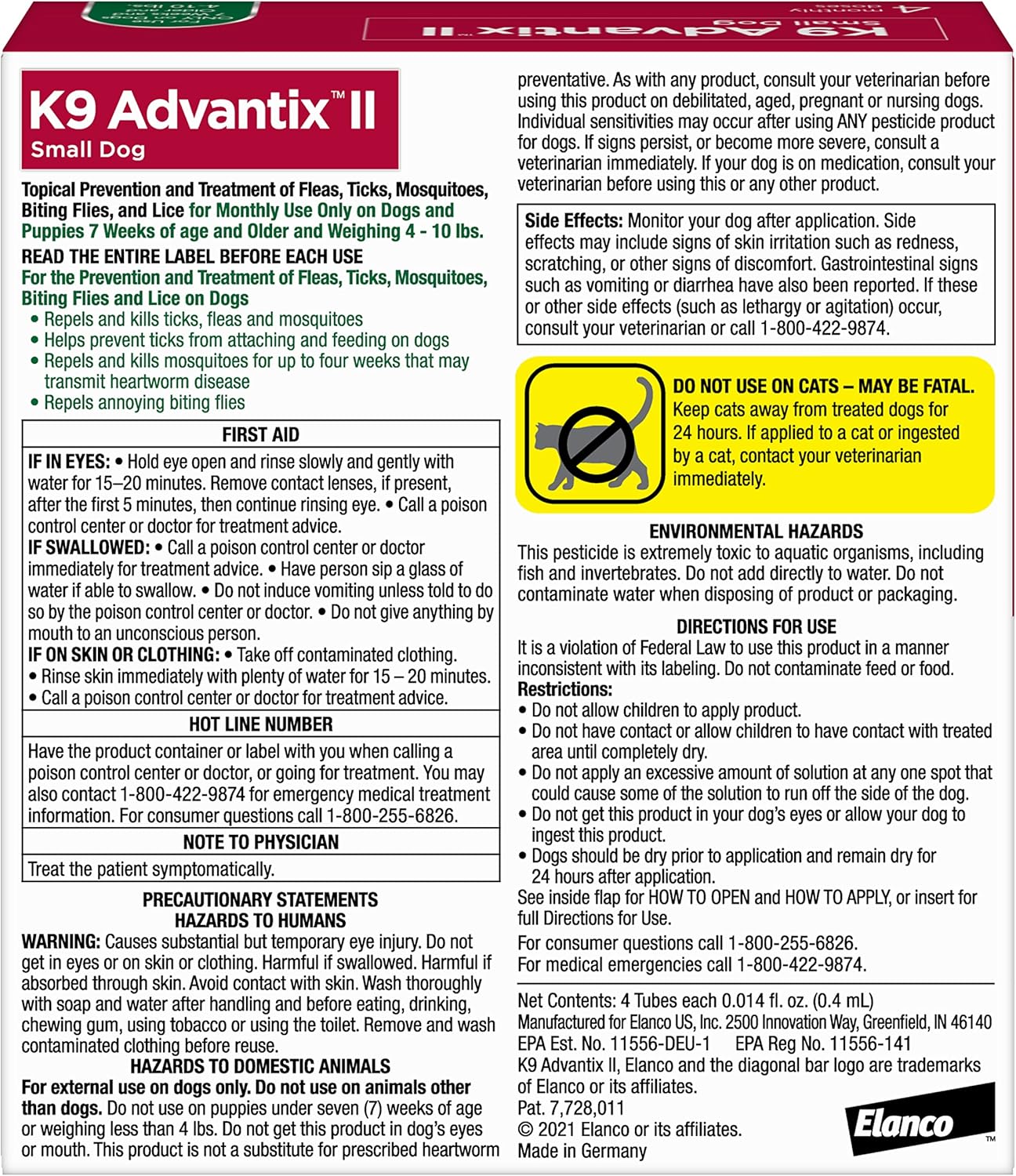 K9 Advantix II Tratamiento y prevención de pulgas, garrapatas y mos...