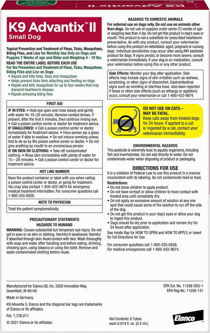 K9 Advantix II Tratamiento y prevención de pulgas, garrapatas y mos...