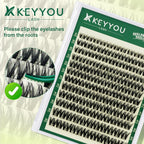 KEYYOU Flora - Kit de racimos de pestañas Flaunt D, pestañas natura...