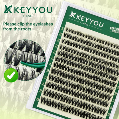 KEYYOU Flora - Kit de racimos de pestañas Flaunt D, pestañas natura...