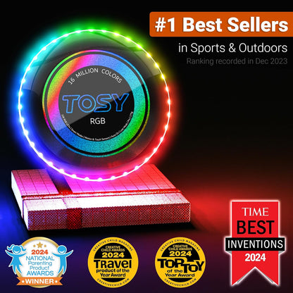 TOSY Flying Disc - 108 RGB Multicolor or 36 Monocolor LEDs, Super B...