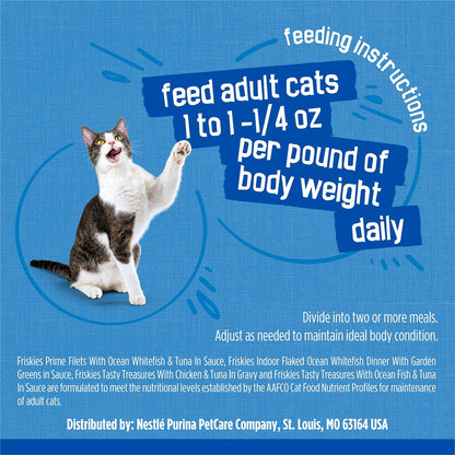 Purina Friskies - Paquete variado de alimentos húmedos para gatos,...