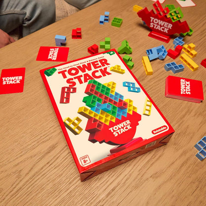 Torre de Apilar de Relatable, Emocionante Juego de Torre para Niños y Adultos, Juego Nocturno Familiar, Divertidos Juguetes de Apilamiento y Construcción, Incluye 36 Tarjetas, 24 Bloques, 1 Cuerpo de