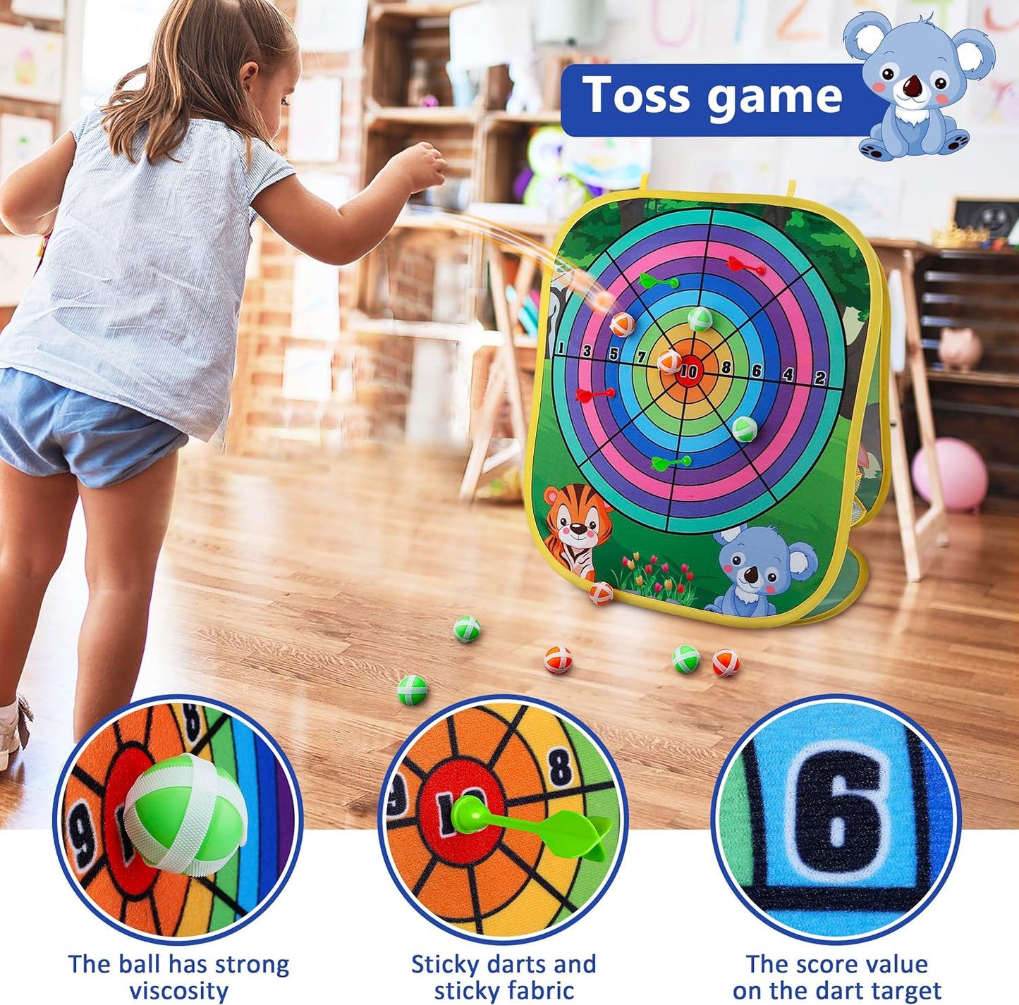 Juego de lanzamiento de bolsas de frijoles de animales, juego de la...
