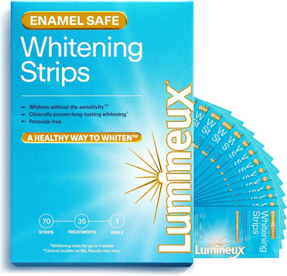 Lumineux Tiras blanqueadoras dentales, 35 tratamientos, sin peróxid...
