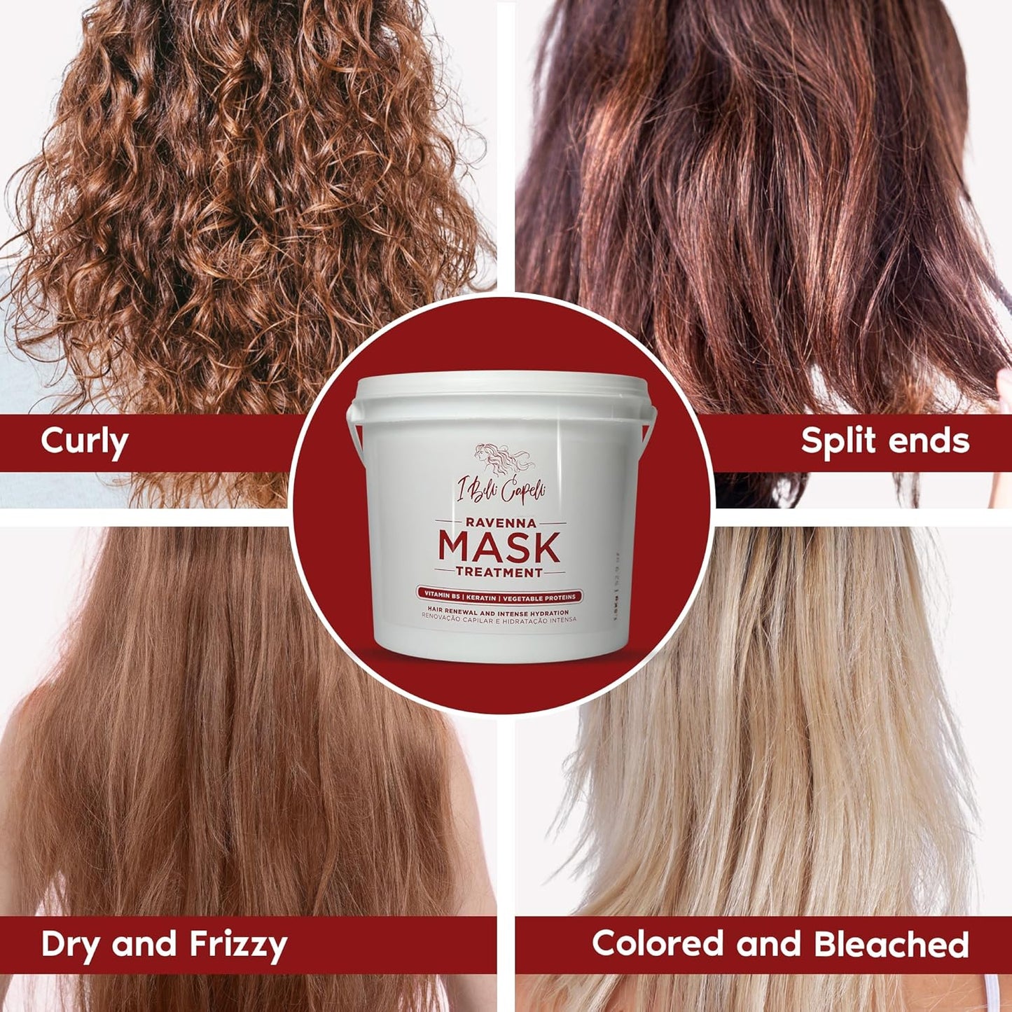Mascarilla Profesional Para El Cabello Ravenna Para Cabello Dañado...