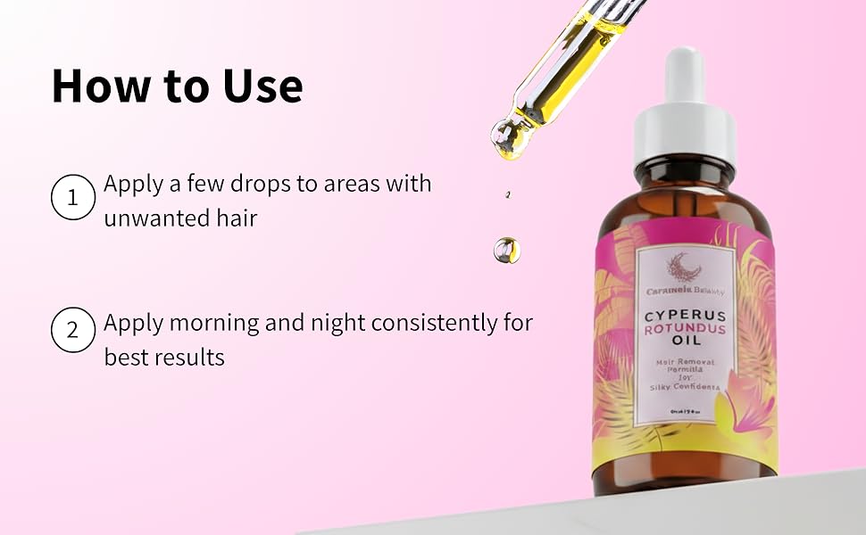 Aceite de Cyperus Rotundus Natural Caramela Beauty - 60ml de Aceite Natural de Cyperus Rotundus para Depilación, Hidratante y Calmante, Aceite de Cyperus para Reducir el Crecimiento del Vello Corporal