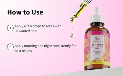 Aceite de Cyperus Rotundus Natural Caramela Beauty - 60ml de Aceite Natural de Cyperus Rotundus para Depilación, Hidratante y Calmante, Aceite de Cyperus para Reducir el Crecimiento del Vello Corporal