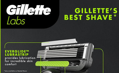 Gillette Labs - Recambios de cuchillas de afeitar, cartuchos de maquinilla de afeitar de 12 quilates, repuestos de maquinilla de afeitar para hombres compatibles con GilletteLabs Exfoliating Bar Razor