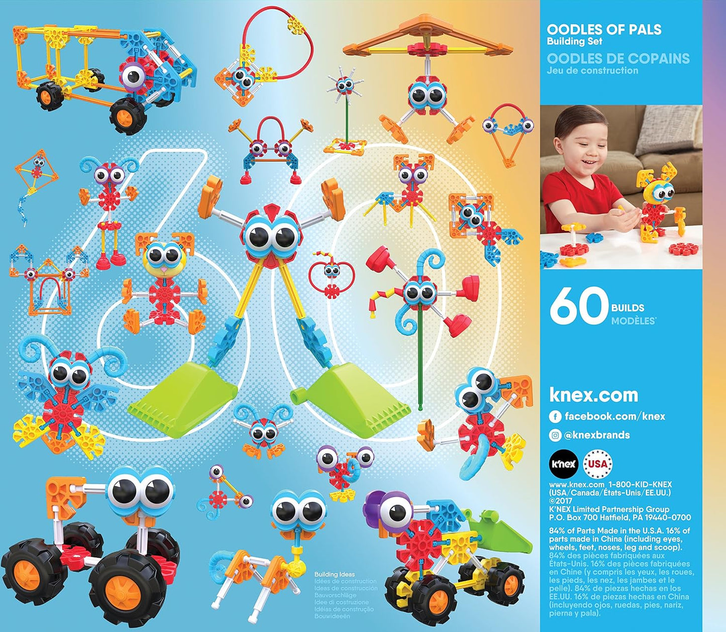 KID K'NEX - Juego de construcción Oodles of Pals - 116 piezas -...