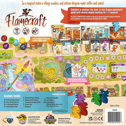 Juego de mesa Flamecraft | Juego de estrategia de fantasía de dragones para la diversión familiar para niños y adultos a partir de 10 años 1-5 jugadores Tiempo de juego promedio 60 minutos Hecho por