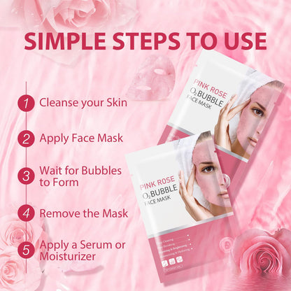 Paquete De 10 Mascarillas Faciales De Burbujas Rosa O2 Para