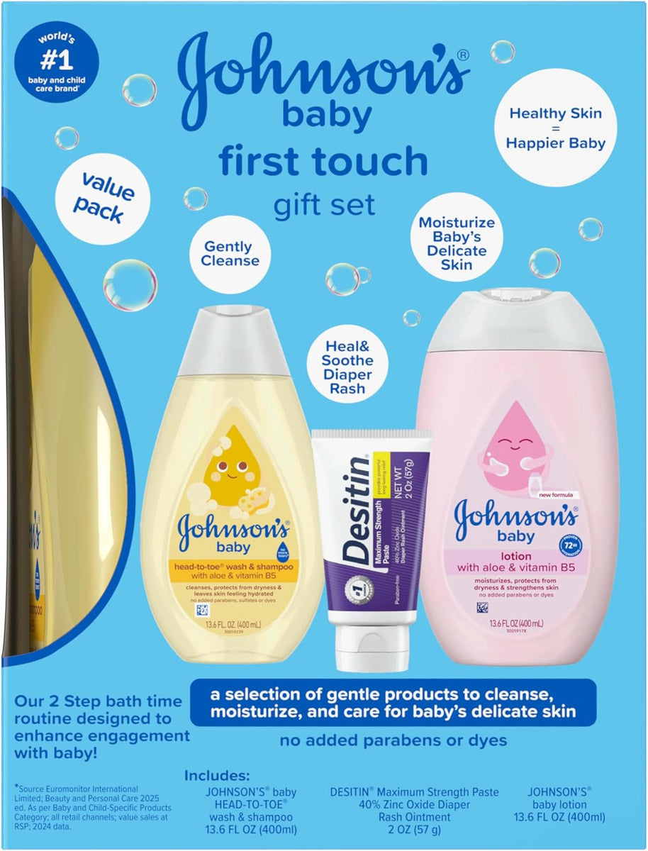 Johnson's First Touch Baby Essentials Set De Regalo Con Gel