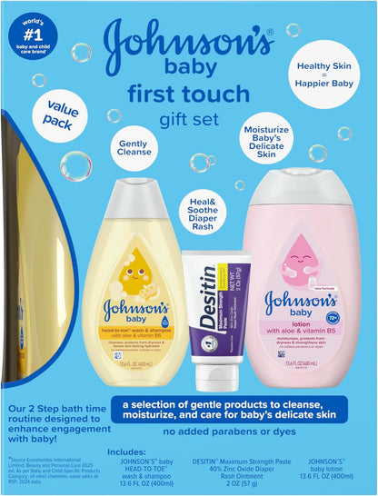 Johnson's First Touch Baby Essentials Set De Regalo Con Gel