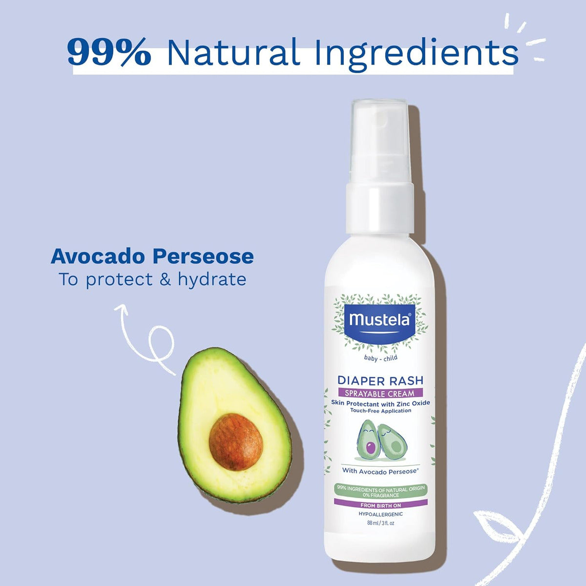 Mustela Spray De Crema Antidermatitis Para Pañales Para Bebe
