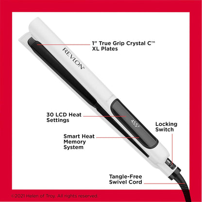 Revlon Crystal C + Plancha Digital De Cerámica Para El Cabel