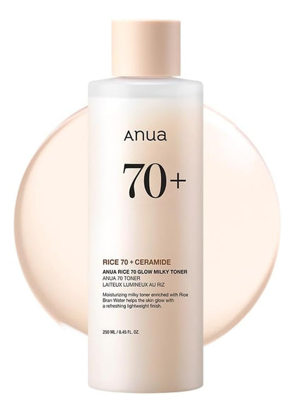 Anua Rice 70 Glow Milky Toner, Para Piel De Vidrio, Agua D