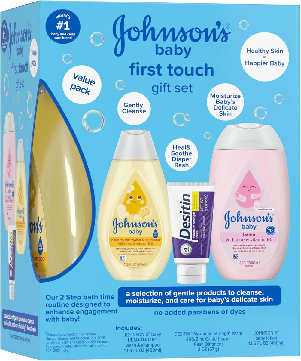 Johnson's First Touch Baby Essentials Set De Regalo Con Gel