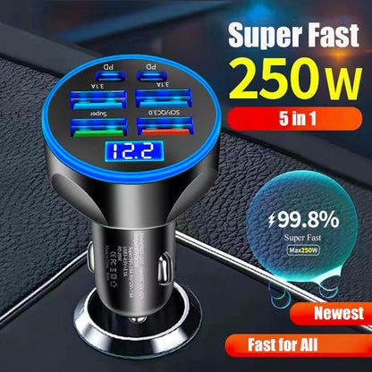 Adaptador De Cargador De Coche Usb C De Múltiples Puertos P