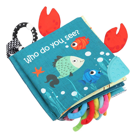 Libros De Pescado Para Bebés, Libros Arrugados De Tela Tácti