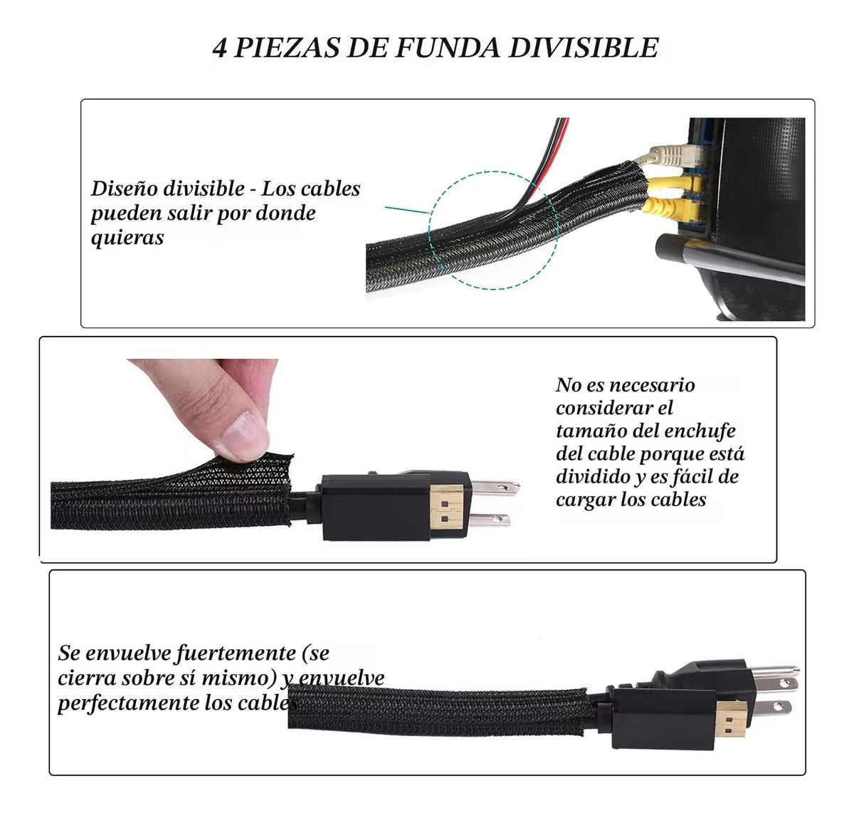 N Norocme Kit De Organización De Cables De 192 Piezas, 4