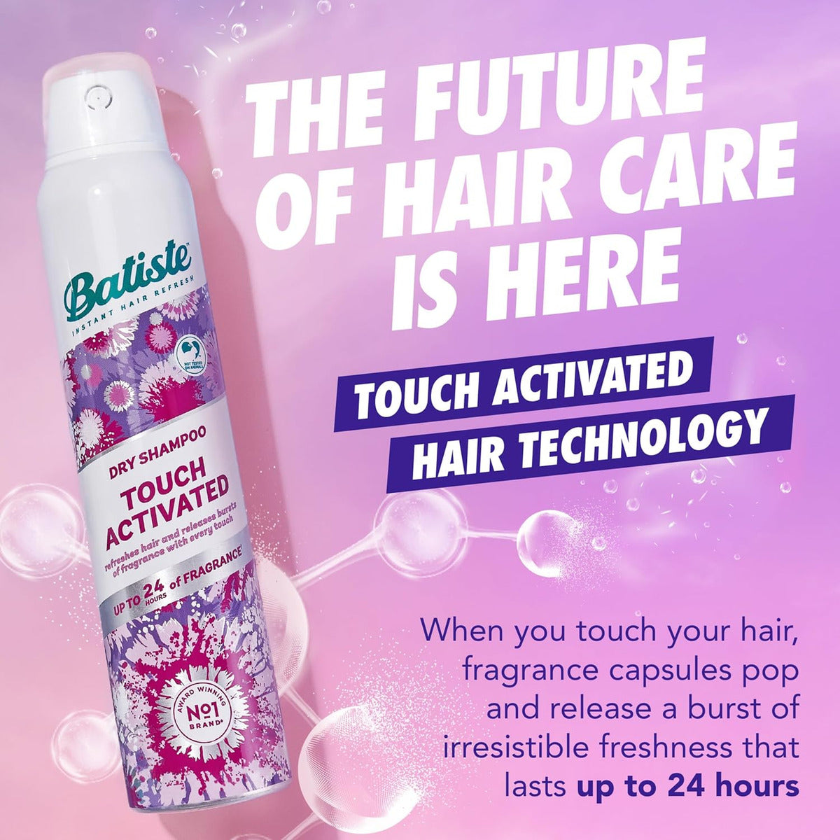 Batiste Champú Seco Activado Por Toque, Hasta 24 Horas De F