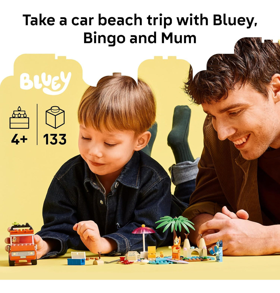 Lego Bluey: Bluey's Beach & Family Car Trip -