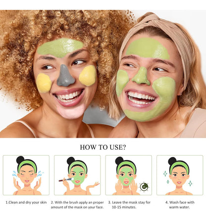 Shvyog Juego De 4 Mascarillas Faciales  Máscara De Arcilla
