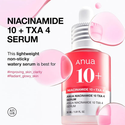 Anua Suero De Niacinamida 10 + Txa 4, Ácido Hialurónico, Áci