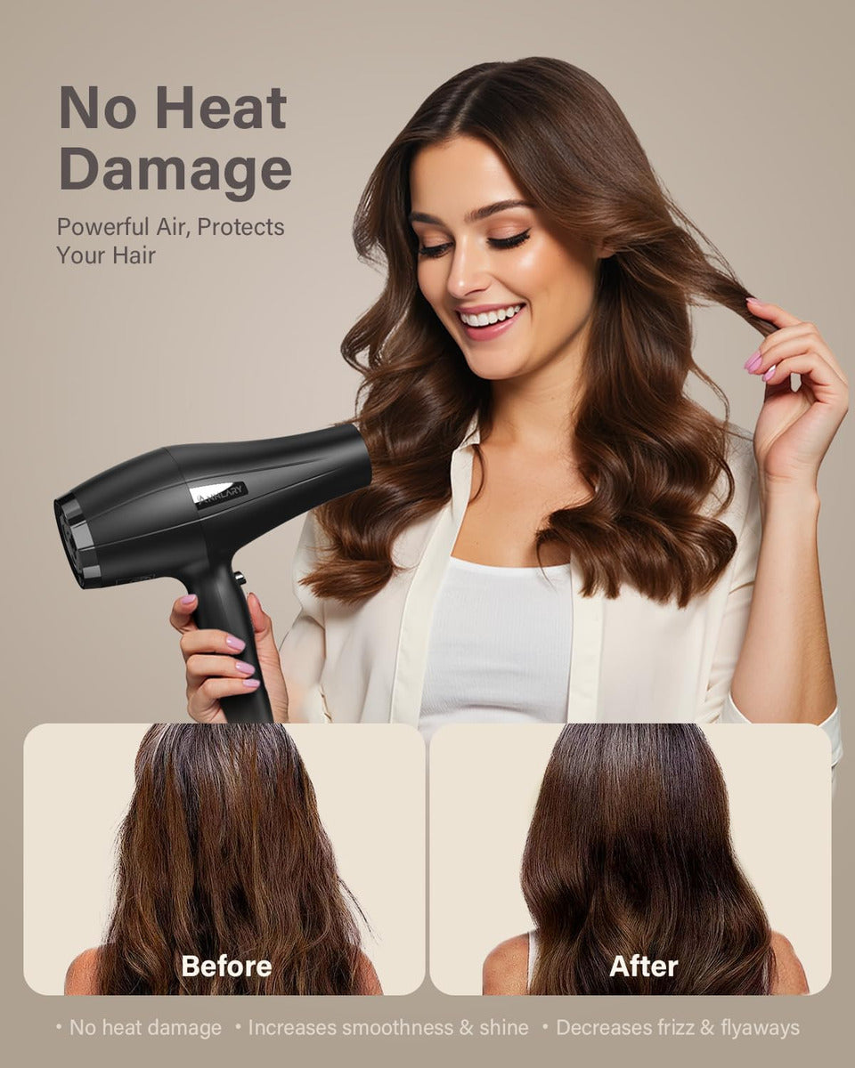 Annlary Secador De Pelo Iónico Con Difusor, Secador De Pelo,
