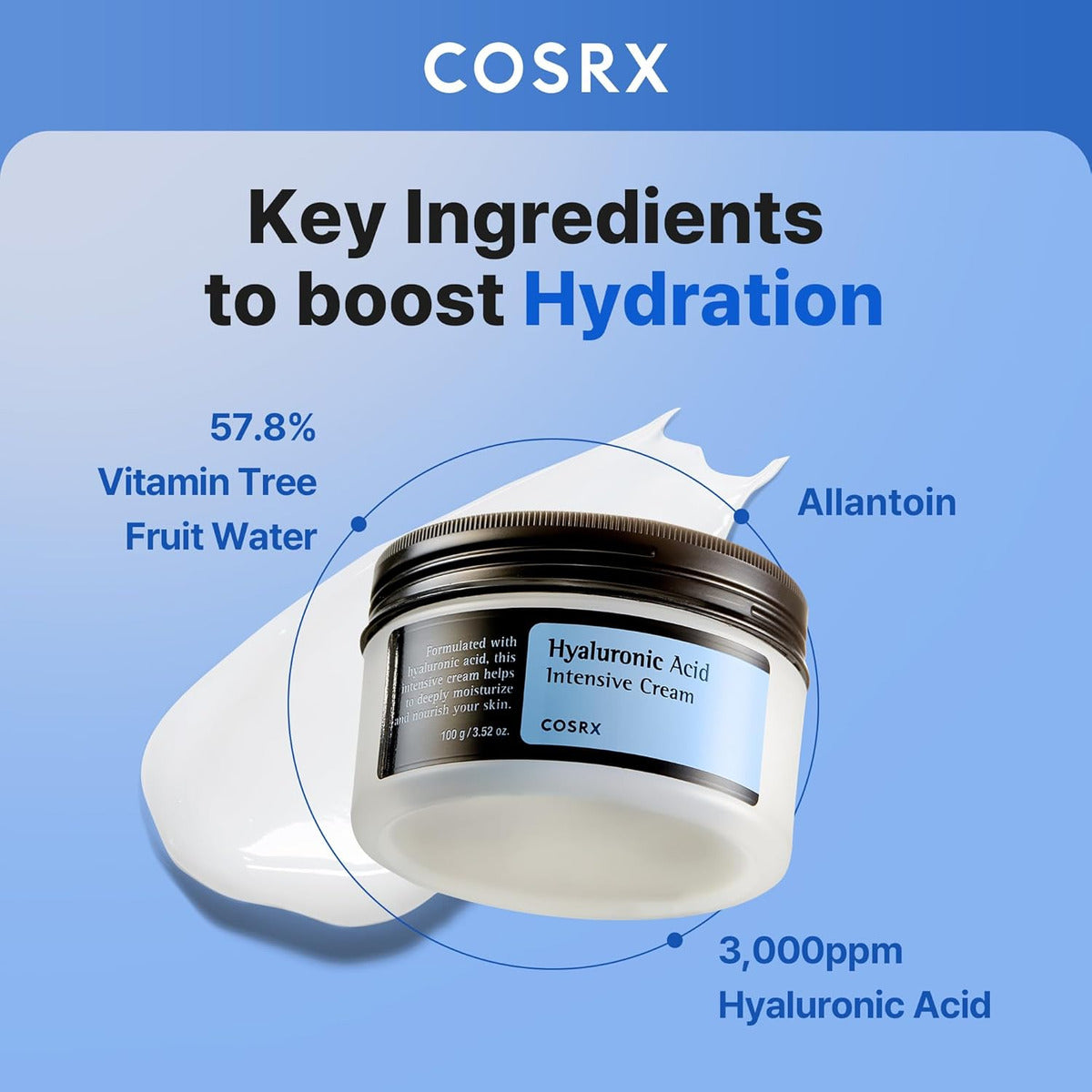 Cosrx Crema Hidratante De Ácido Hialurónico, Hidratación De